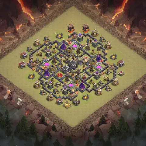 TH9 anti air anti 3-star war base layout #242