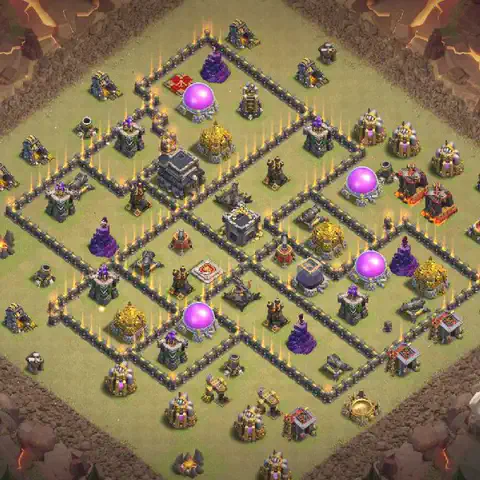 TH9 anti air anti 3-star war base layout #260