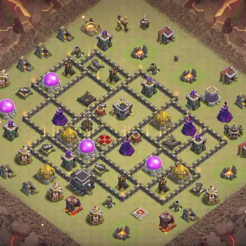 TH9 anti dragon anti 3-star war base layout #263