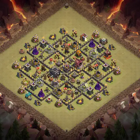 TH9 war cwl base layout with copy link for Clash of Clans defense, layout #031