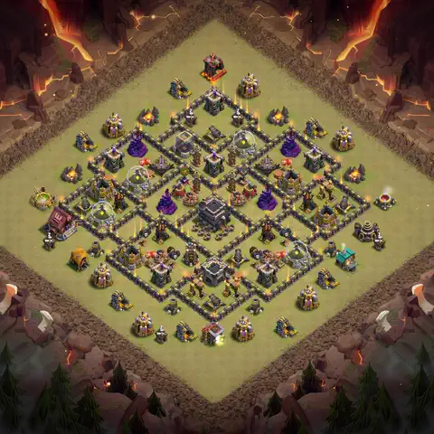 TH9 war cwl base layout with copy link for Clash of Clans defense, layout #037