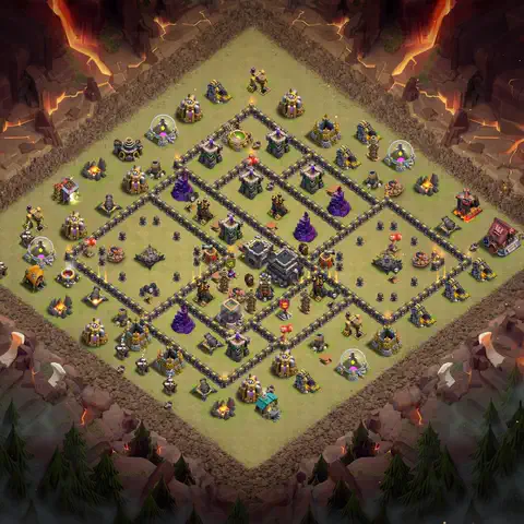 TH9 war cwl base layout with copy link for Clash of Clans defense, layout #067