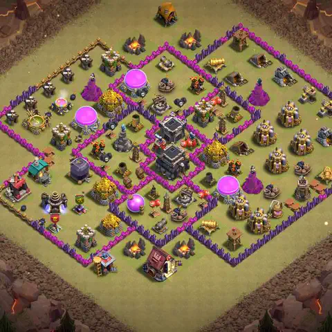 TH9 war cwl base layout with copy link for Clash of Clans defense, layout #073