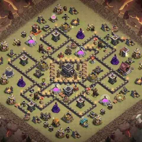 TH9 war cwl base layout with copy link for Clash of Clans defense, layout #103