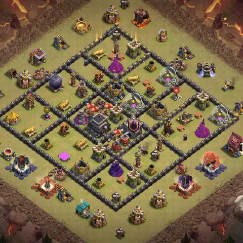 TH9 war cwl base layout with copy link for Clash of Clans defense, layout #139