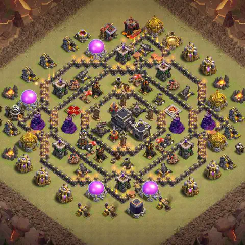 TH9 war cwl base layout with copy link for Clash of Clans defense, layout #184