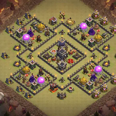 TH9 war cwl base layout with copy link for Clash of Clans defense, layout #193