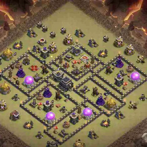 TH9 war cwl base layout with copy link for Clash of Clans defense, layout #211