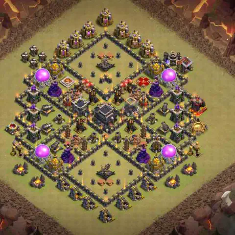 TH9 war cwl base layout with copy link for Clash of Clans defense, layout #226
