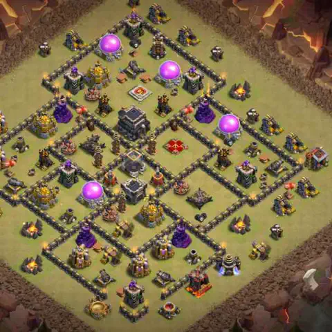 TH9 war cwl base layout with copy link for Clash of Clans defense, layout #229