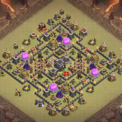 TH9 anti lavaloon cwl war base layout #232