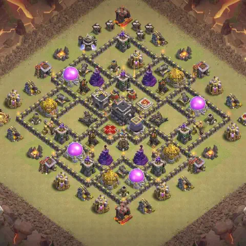 TH9 anti dragon cwl war base layout #259