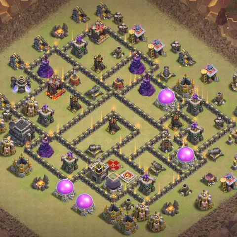 TH9 anti air cwl war base layout #265