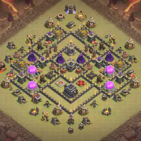 TH9 anti lavaloon war defense base layout #234